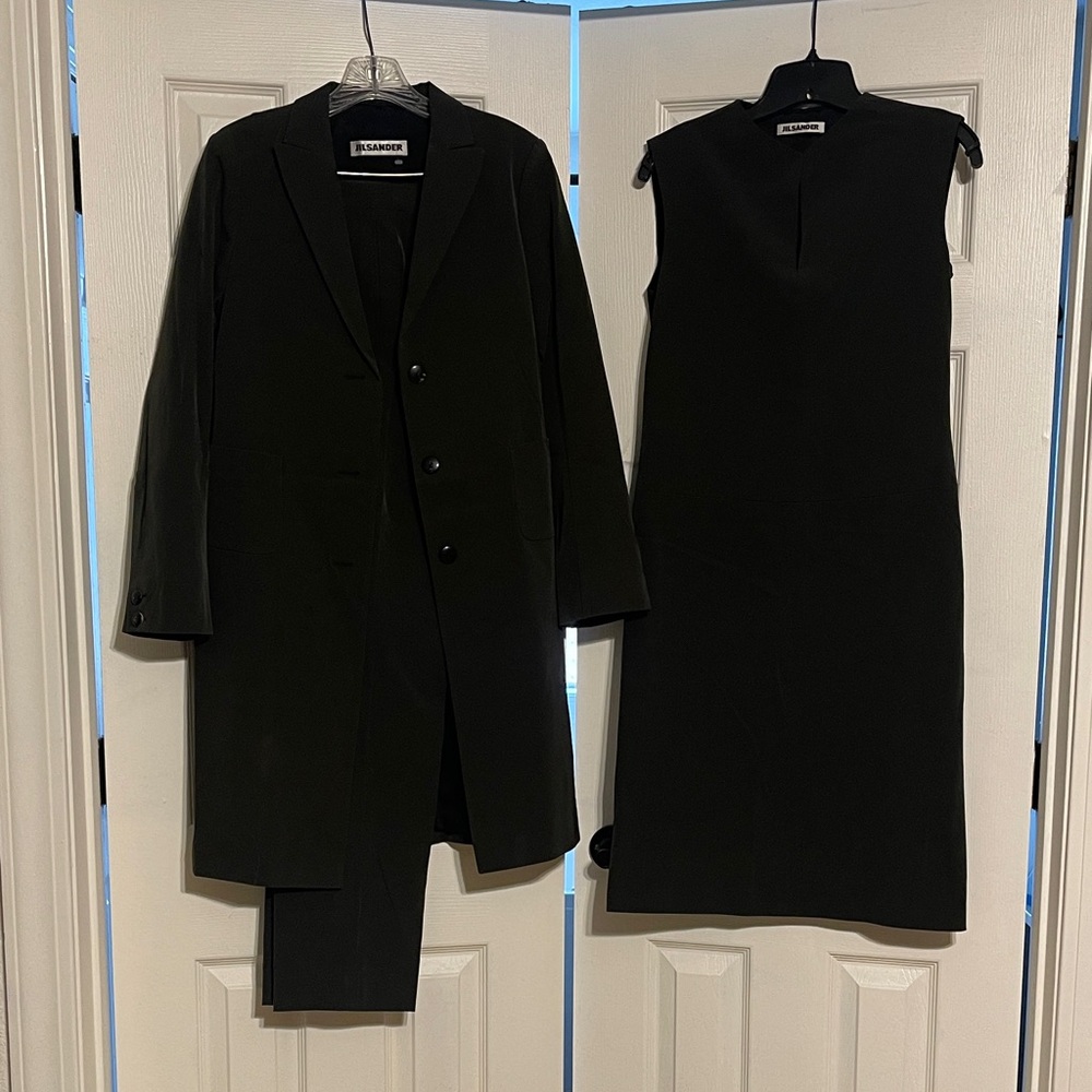 Jil Sander Black Womens Pantsuit with Sleeveless Dress